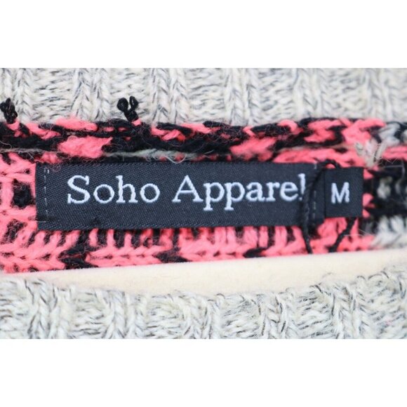 Soho Apparel Aztec Poncho Sweater-Size Medium-Boho-Fringed - Picture 3 of 8